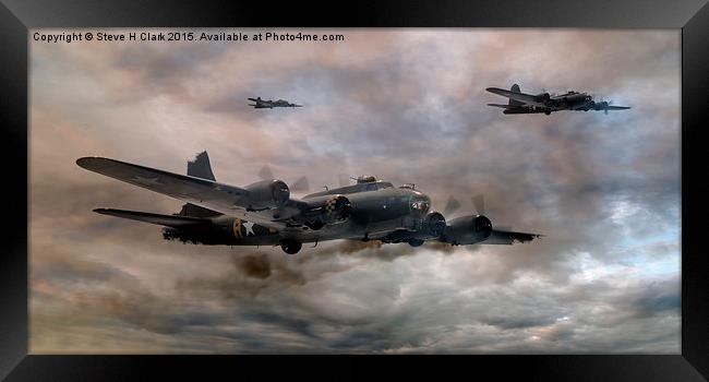  B-17 Flying Fortress - Almost Home 2 Framed Print by Steve H Clark