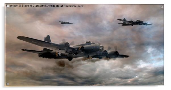  B-17 Flying Fortress - Almost Home 2 Acrylic by Steve H Clark