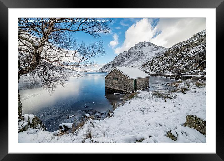 Ogwen Boat House Snowdonia  Framed Mounted Print by Adrian Evans