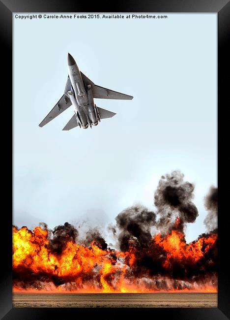  F111 with Fire Framed Print by Carole-Anne Fooks
