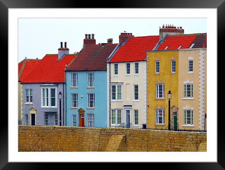  Hartlepool Headland Houses Framed Mounted Print by Martyn Arnold