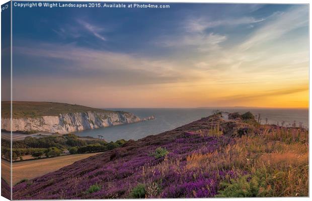 Alum Bay Sunset Canvas Print by Wight Landscapes