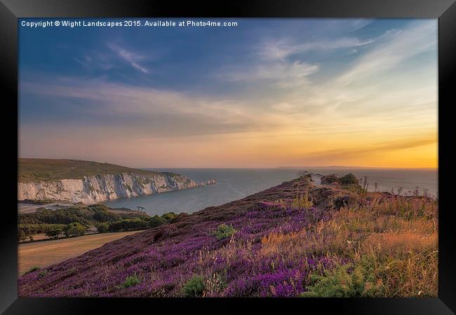 Alum Bay Sunset Framed Print by Wight Landscapes
