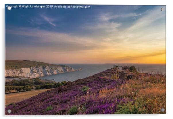 Alum Bay Sunset Acrylic by Wight Landscapes