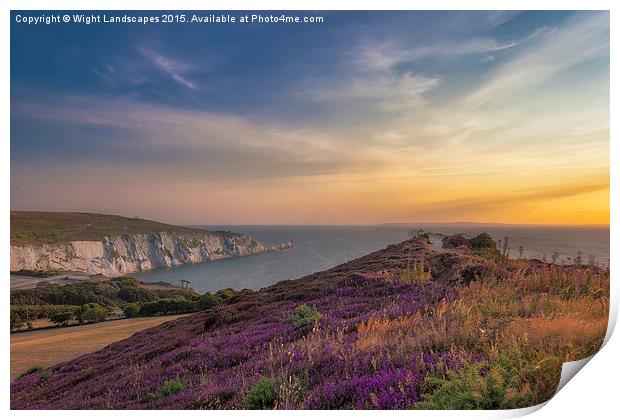 Alum Bay Sunset Print by Wight Landscapes