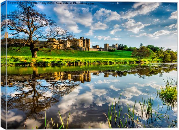  Alnwick Castle Reflections Canvas Print by Alexander Perry