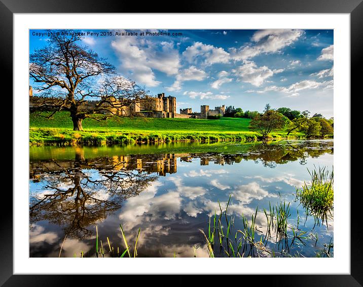  Alnwick Castle Reflections Framed Mounted Print by Alexander Perry
