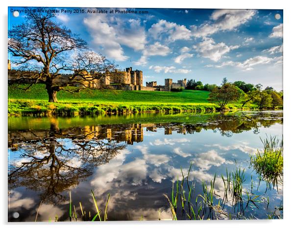  Alnwick Castle Reflections Acrylic by Alexander Perry