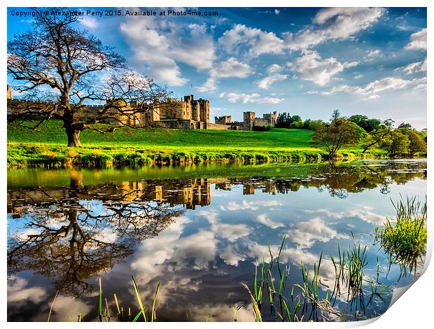  Alnwick Castle Reflections Print by Alexander Perry