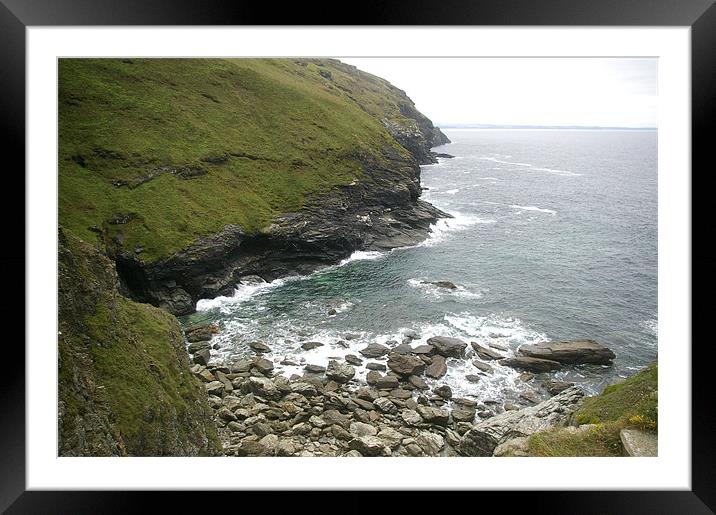 Rocky Cove Framed Mounted Print by Randal Cheney
