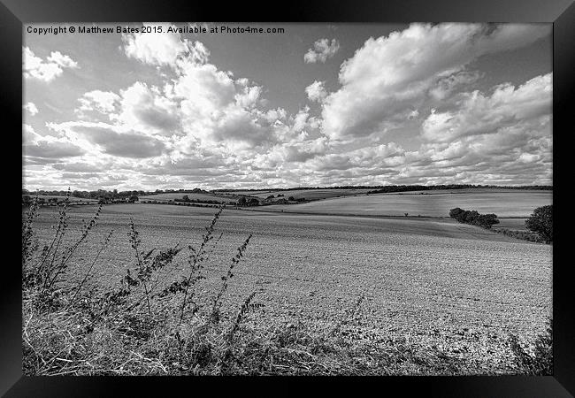 Farmland near Farnborough Framed Print by Matthew Bates