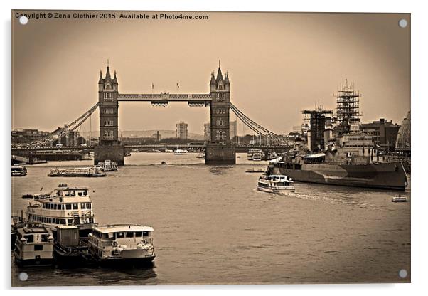 London Bridge Acrylic by Zena Clothier