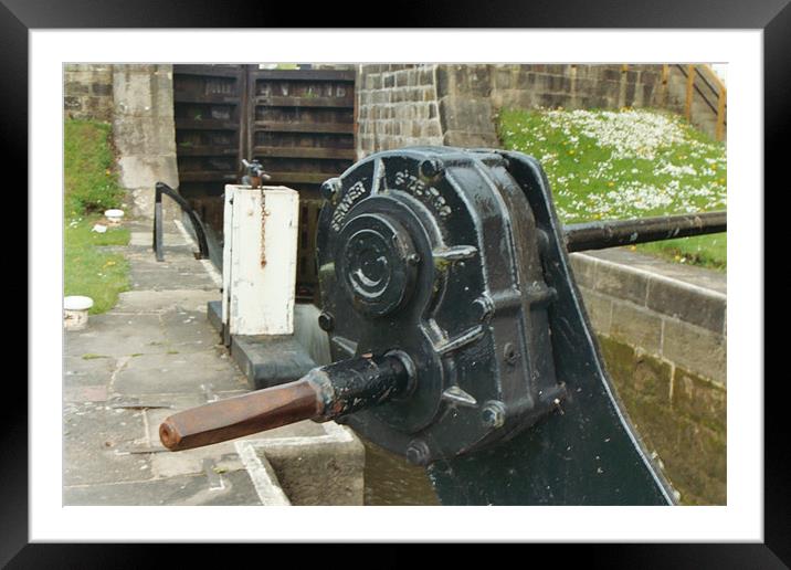 Detail of a canal lock paddle Framed Mounted Print by Gareth Wild