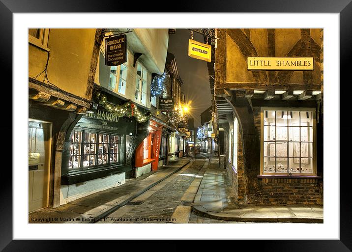 Christmas at the Shambles, York Framed Mounted Print by Martin Williams