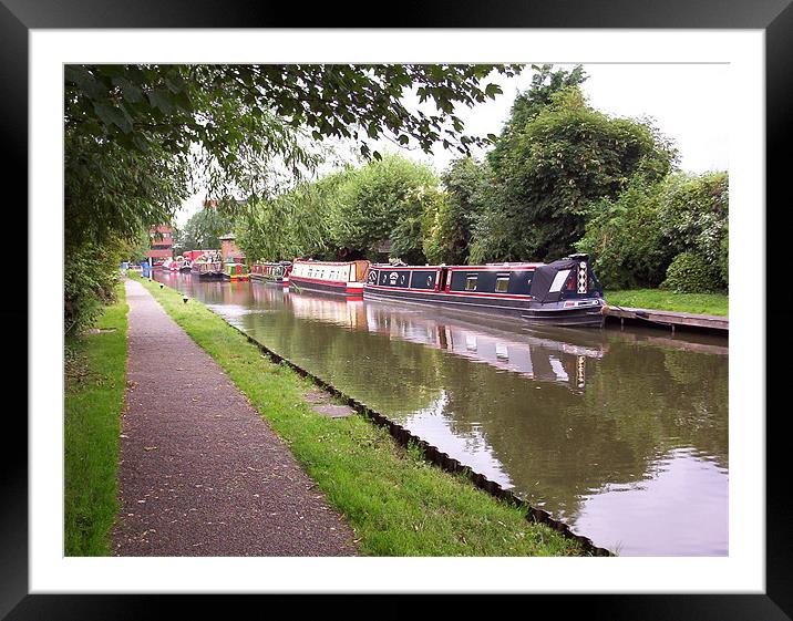 Narrow Boats Framed Mounted Print by Randal Cheney