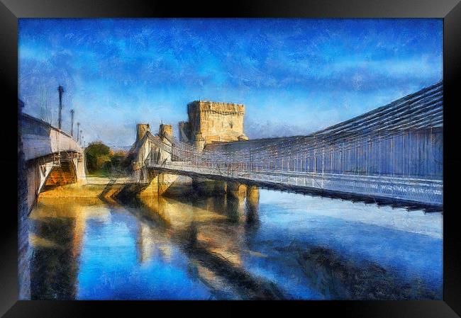  Conwy Suspension Bridge Framed Print by Ian Mitchell