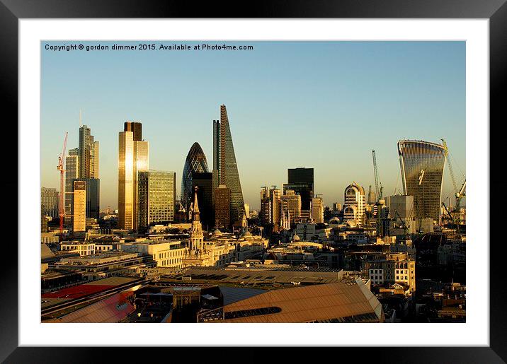 City of London Framed Mounted Print by Gordon Dimmer