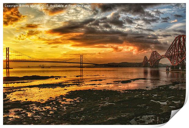  Two Bridges Print by Andy Mather