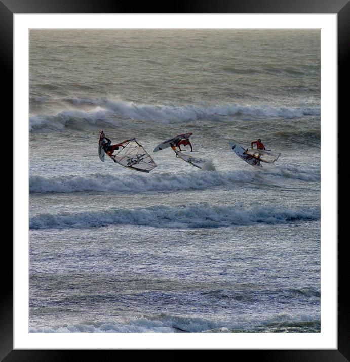 Airborne Windsurfing Framed Mounted Print by C.C Photography