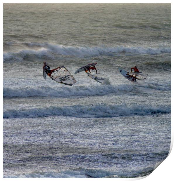 Airborne Windsurfing Print by C.C Photography