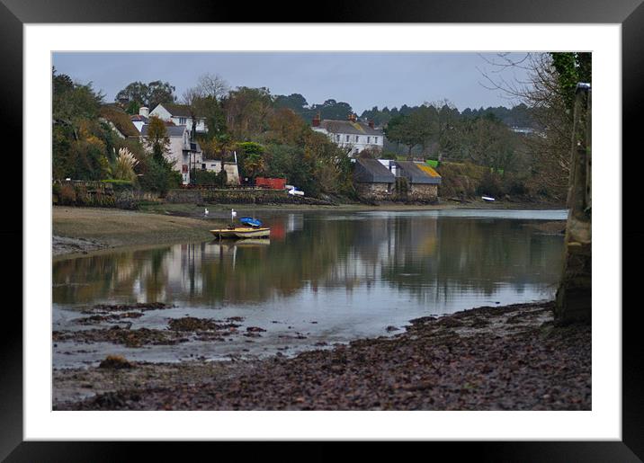 Helford Village Framed Mounted Print by C.C Photography