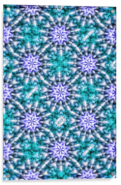 Snowflake kaleidoscope pattern Acrylic by Avril Harris