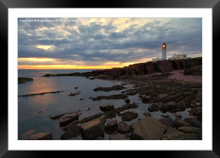 Last light at Rua Reidh Lighthouse Framed Mounted Print by Andy Martin