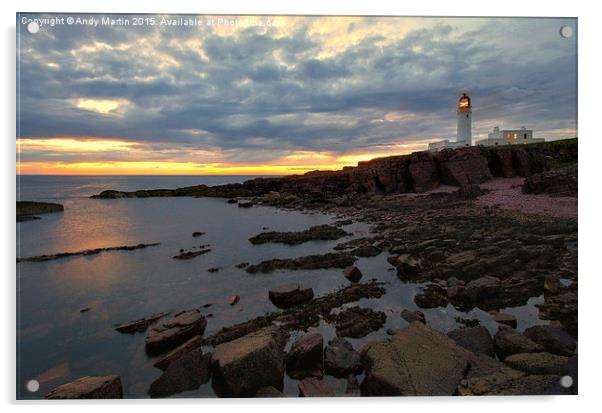 Last light at Rua Reidh Lighthouse Acrylic by Andy Martin