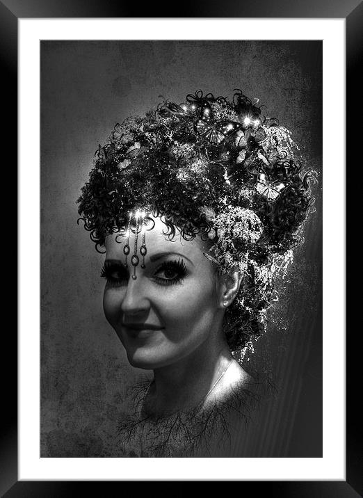  Chloe - Black and White Framed Mounted Print by Kim Slater