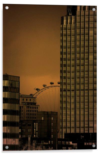  City at dusk Acrylic by sylvia scotting