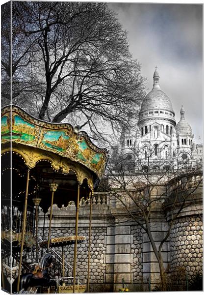  The Carousel of Sacre Coeur Canvas Print by Eamon Fitzpatrick