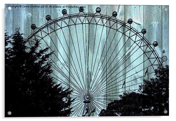  Wooden London Eye Acrylic by Zena Clothier