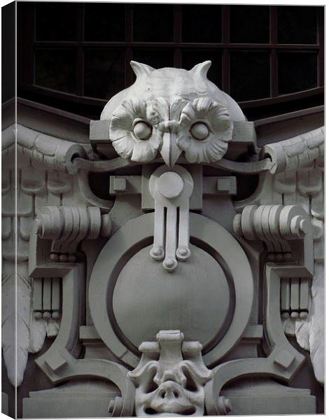  Art Nouveau Owl, Riga Canvas Print by Andrew Wright