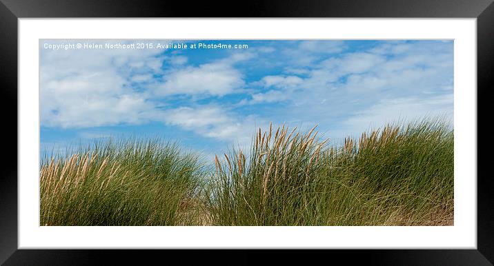 Marram Grass and Sky i Framed Mounted Print by Helen Northcott
