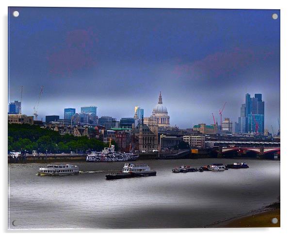  City of London skyline Acrylic by sylvia scotting