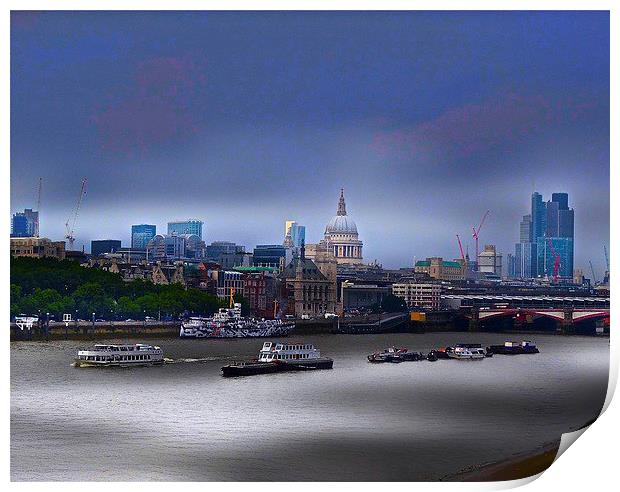  City of London skyline Print by sylvia scotting