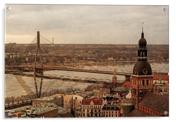  Riga from above Acrylic by Iveta S