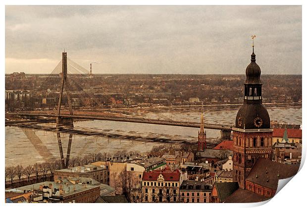  Riga from above Print by Iveta S