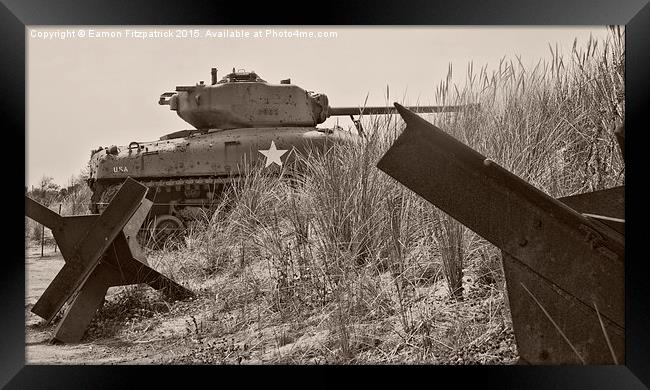  Sherman Tank at Utah Beach Framed Print by Eamon Fitzpatrick