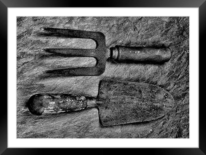  Garden Tools Framed Mounted Print by Paul Want