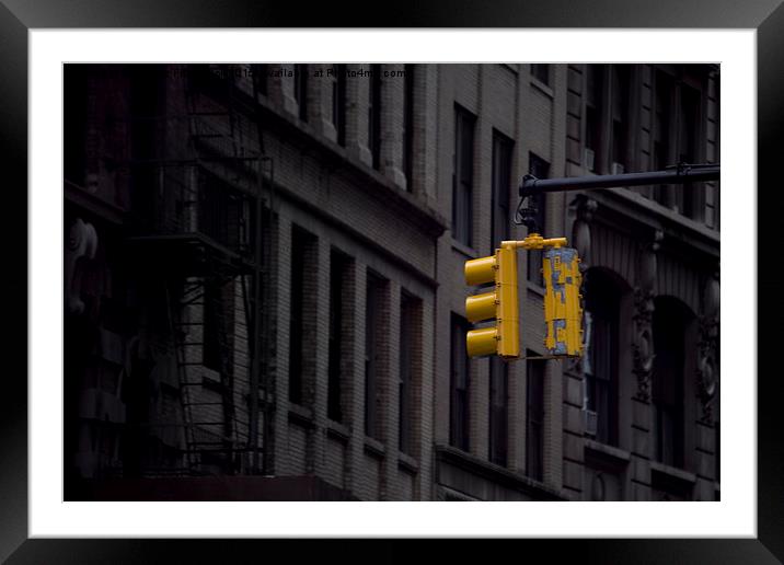 Traffic Light of New York Framed Mounted Print by Eamon Fitzpatrick