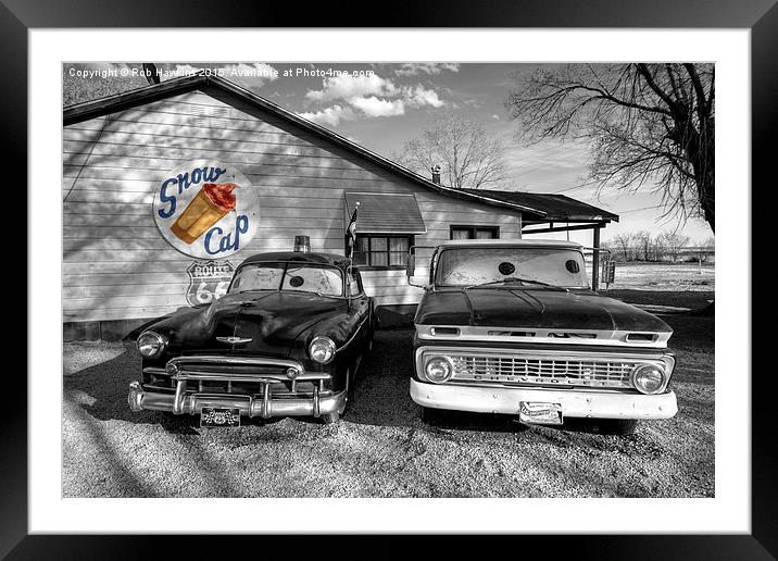  Snow Cap Chevys  Framed Mounted Print by Rob Hawkins