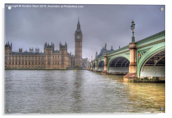  Bridging the Thames Acrylic by Gordon Stein