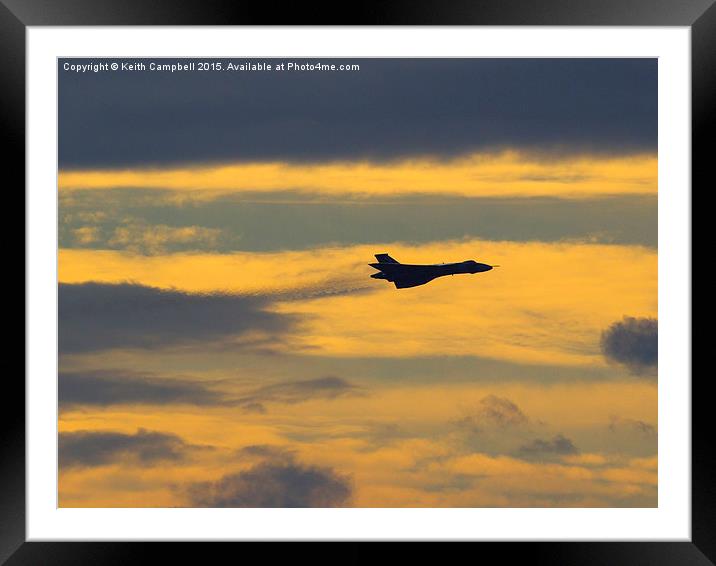  Vulcan Evening Flight Framed Mounted Print by Keith Campbell