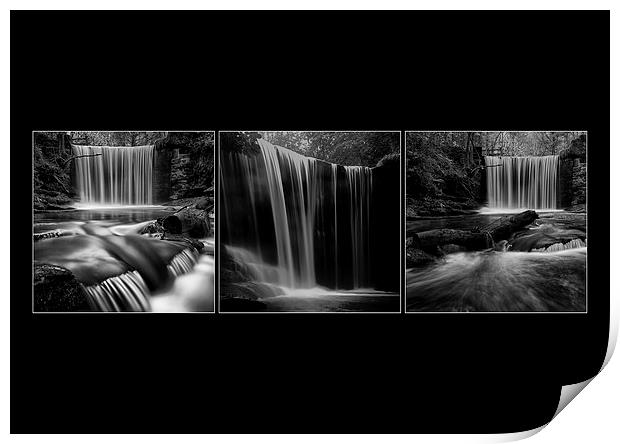 Waterfall triptych  Print by Jed Pearson