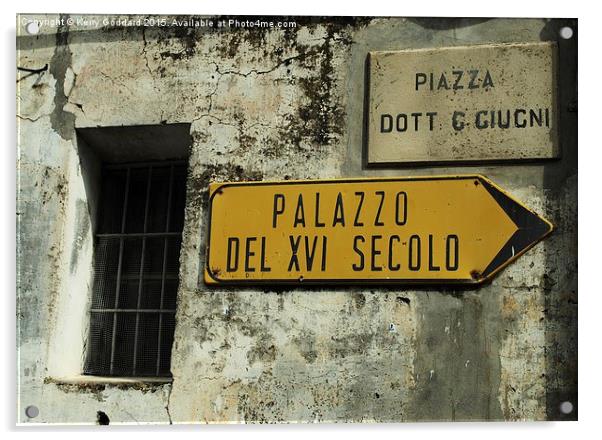  Old Italian street signs Acrylic by Kerry Goddard