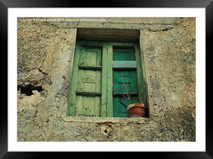  Old Rural Italian Window Shutter Framed Mounted Print by Kerry Goddard
