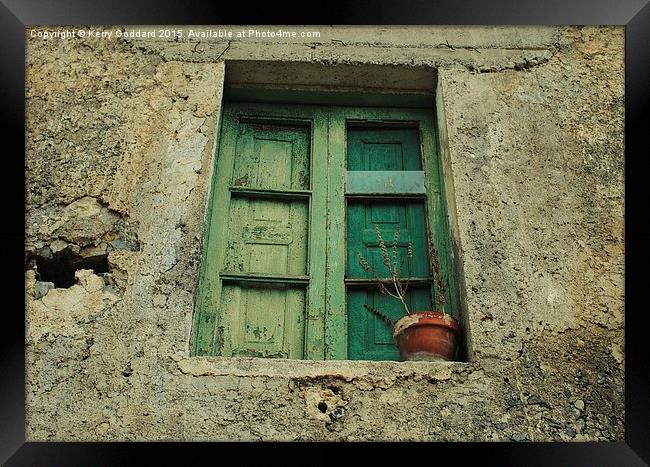  Old Rural Italian Window Shutter Framed Print by Kerry Goddard