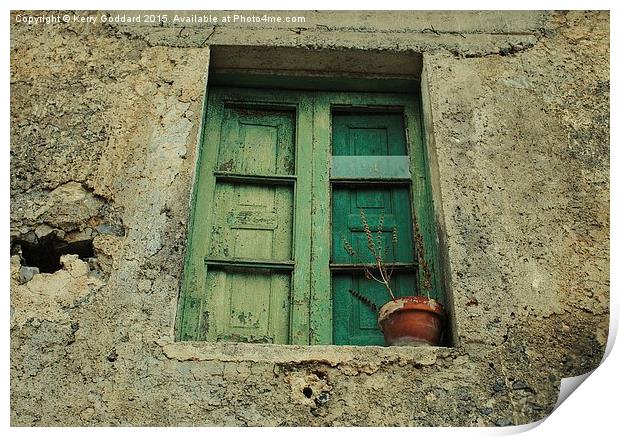  Old Rural Italian Window Shutter Print by Kerry Goddard