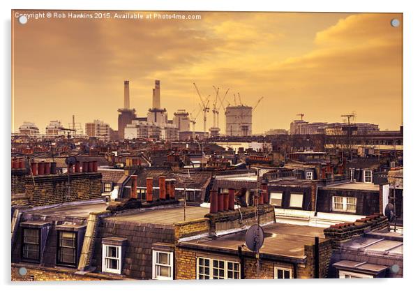  South London Skyline  Acrylic by Rob Hawkins